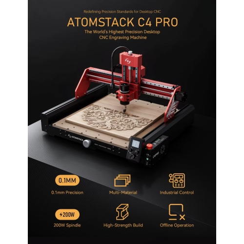 Atomstack C4 Pro CNC φρέζα + αξεσουάρ